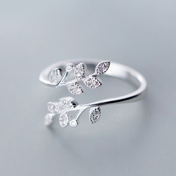 Enkelt mode silverfärgad fjäderdelfin justerbar ring Utsökta smycken Ri