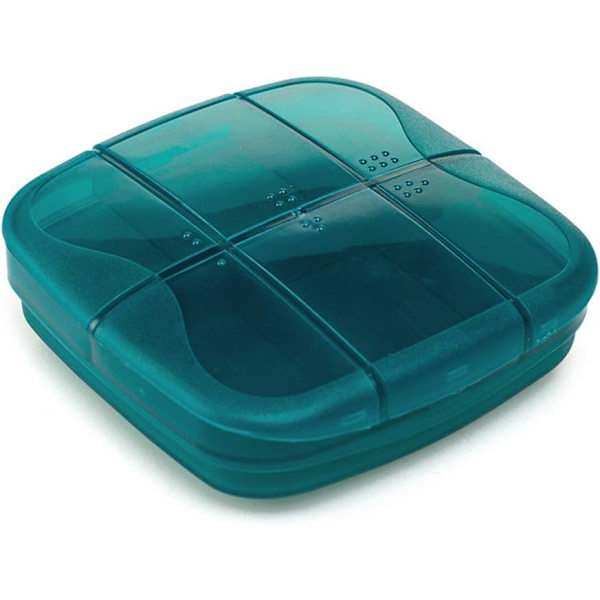 Plastfickask med 6 fack Multifunktionell bärbar förvaringslåda för piller Resor Camping（A)