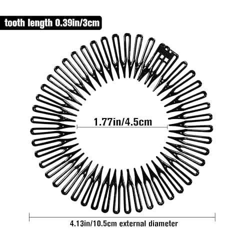 9 stk. Full Circular Stretch Comb Fleksibel Plast Sirkel Kam