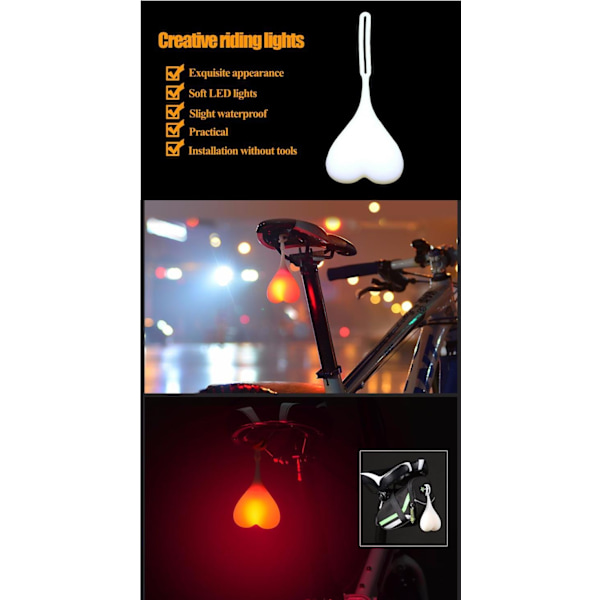 Silikoninen sydän LED -takavalot (punainen)