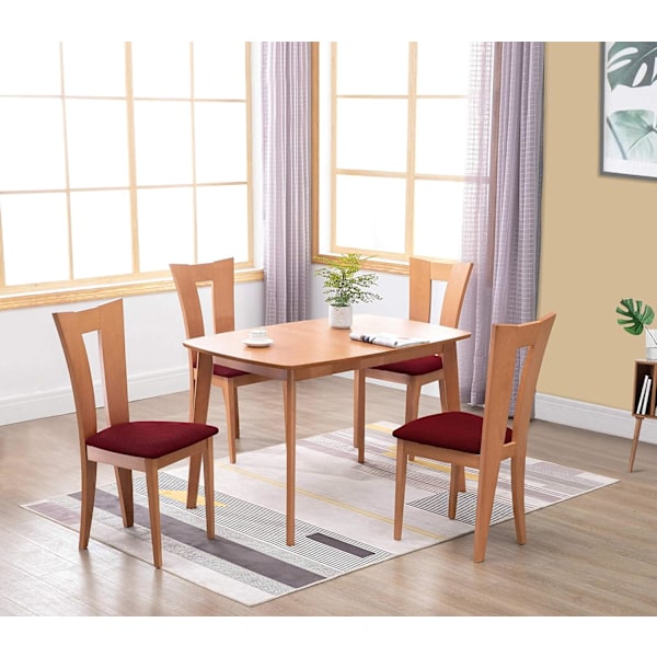 Elastisk Jacquard Stretch Waffle Stolsetertrekk for Spisestuestoler (Hvit, 4)