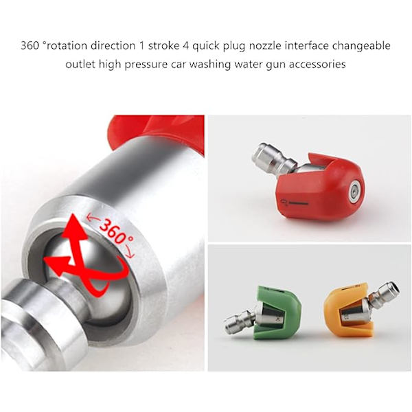 360° rustfritt stål trykkvaskerspraytips - Multi Degree Spray Nozzl