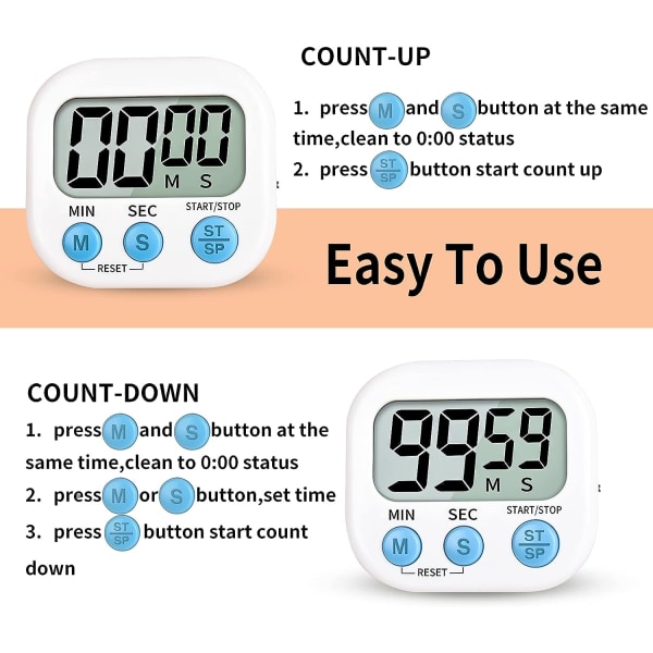 Timer for Kids,Oversized Display,Kitchen Timer Digital,Magnetic B