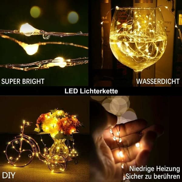 20 stycken LED-slingor 0 LED koppartråd inomhus och utomhus
