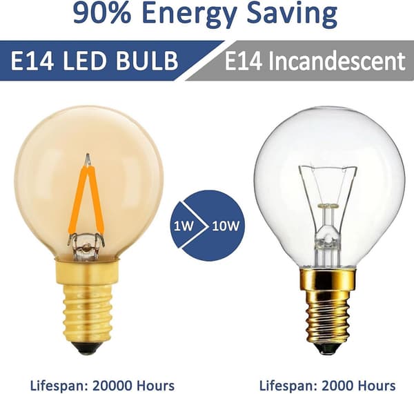G40 Vintage Mini E14 Led-lamppu 1w, Amber Edisonin korvaava E14-lamppu