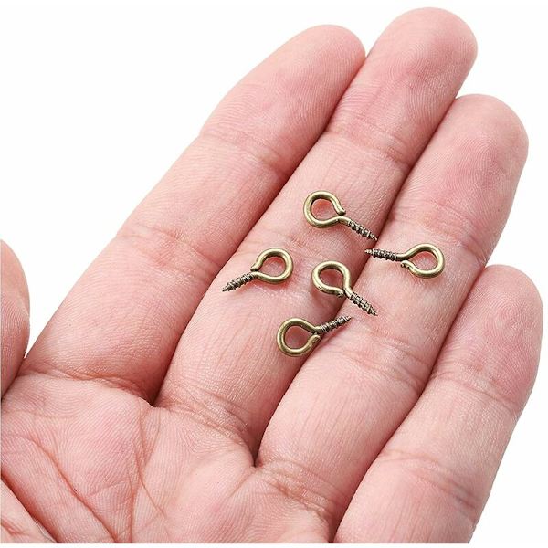 Mini øyeskruer, 600 stk skruøyeskruer, skruøyeskruer, rustfritt stål skruøyeskruer for DIY håndverk smykkeproduksjon