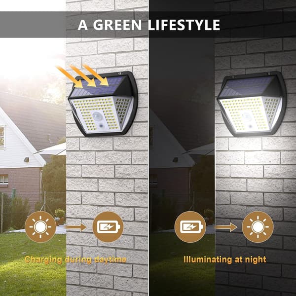 Gobikey Solar Udendørslys【138 LED'er/ 3 tilstande】 Solcellelys med bevægelsessensor, belysning, 270° vidvinkel