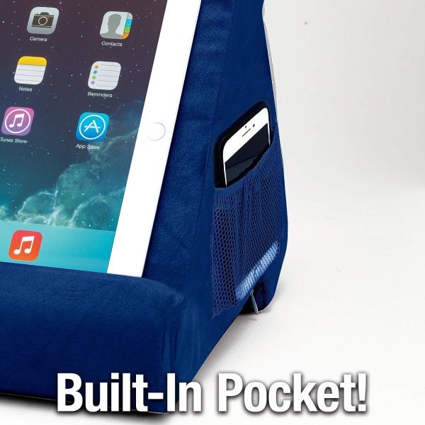 Pillow Pad Ultra Multi-Angle Soft Tablet Stand, Blå - Komfortabel vinklet visning for iPad, nettbrett, Kindle, smarttelefoner, bøker, magasiner og mer