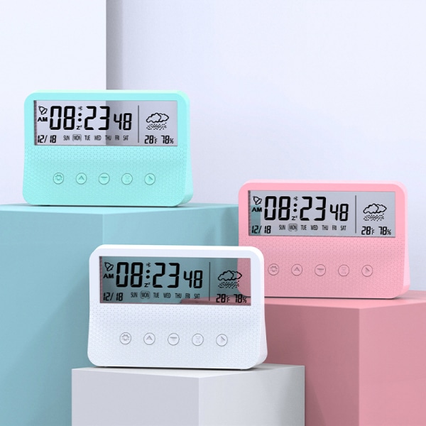 Intelligent Klokke Multifunksjonell Lysende Digital Vekkerklokke med
