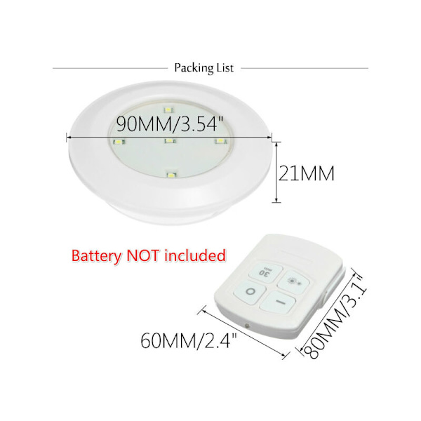 AAA Batteridriven fjärrkontroll LED-ljus under skåpet Ljus 3 st Ljus med 1 st Controller
