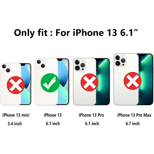 Genomskinligt iPhone 13 6.1\" fodral Sött inbyggt stötfångarskydd Skal för iPhone 13 fodral (för iPhone 13)