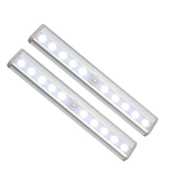 Sensor skabsl lampe LED genopladelig batteri natlys strimmel 2 stk