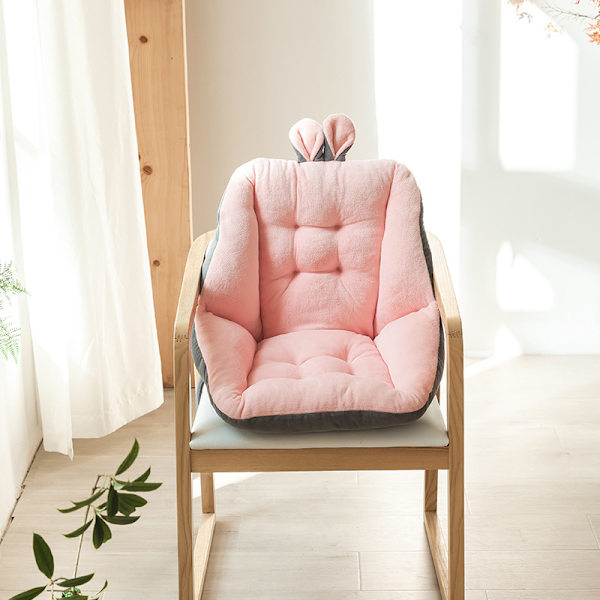 Stolsdyna Sitsdyna för kontorsryggstöd Plysch skrivbordsstol Sammet Relax Lazy Buttocks (Ljusrosa, Fyra hål, 45x45cm)