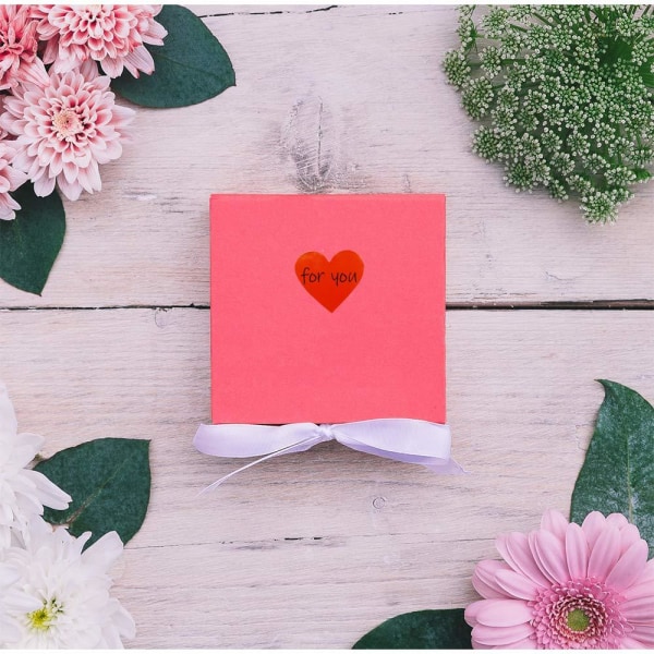 1 rulle hjerte-klistermærker, Valentine's Day-etiketter, kærlighed (500 stk. pr. rulle, rød)