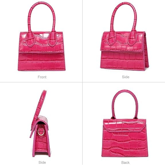 Dam Mini Plånbok, Krokodilskinnsmönstrad Miniväska, Liten Rosa