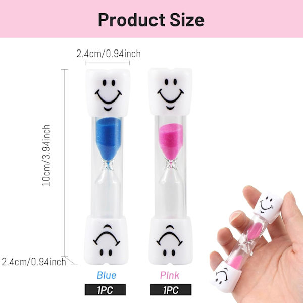 Timeglas 2 stk., Smiley Timeglas Sandur 3 minutter