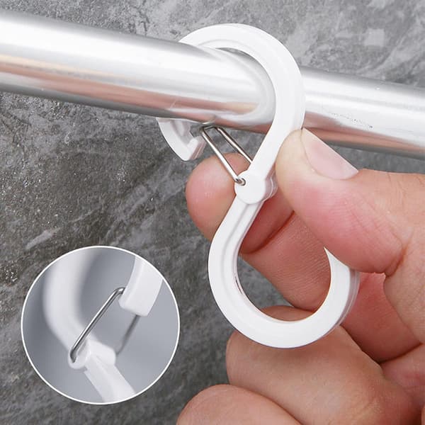 16 stycken S-krokar, 6,4 cm säkerhetskrok, multifunktionella hängande S-krokar för kök, badrum, sovrum, kontor, trädgård