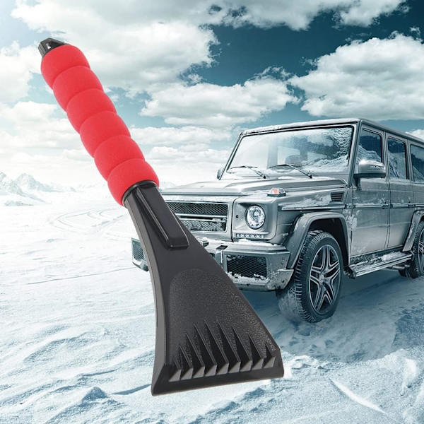 Auton jääraappa, jääraappa liukumattomalla pehmeällä kahvalla, muovinen raappa jääraappa, musta 280*95*25mm