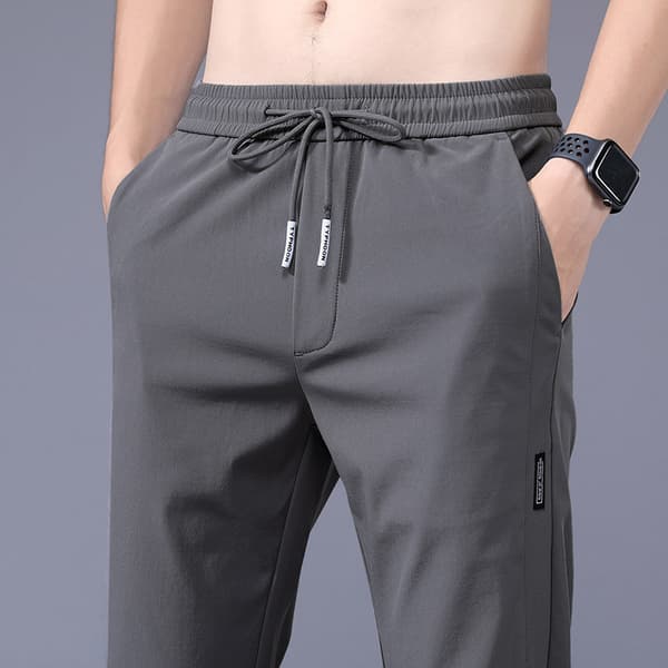 Herre hurtigtørrende elastiske bukser jogging snørebånd sweatpants th