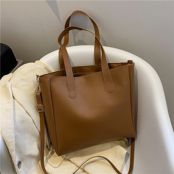 Tote Shopping Bag Central Zip Carry Handle BRUN