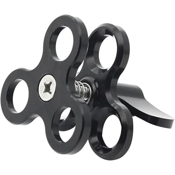 3-huls Kugleklemme Dykkerlygter Kuglearm Sommerfugl Clip Holder til Action Kamera Lommelygte Tripod