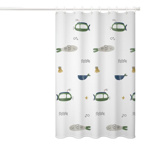 Vanntett muggsikker dusjforheng, 180x180cm, polyester, wit