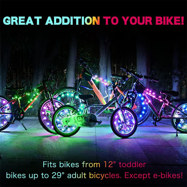 LED Hjullys Sæt til Cykel med Batteri til 100% Lysstyrke og Synlighed i Alle Vinkler for Ultimativ Sikkerhed