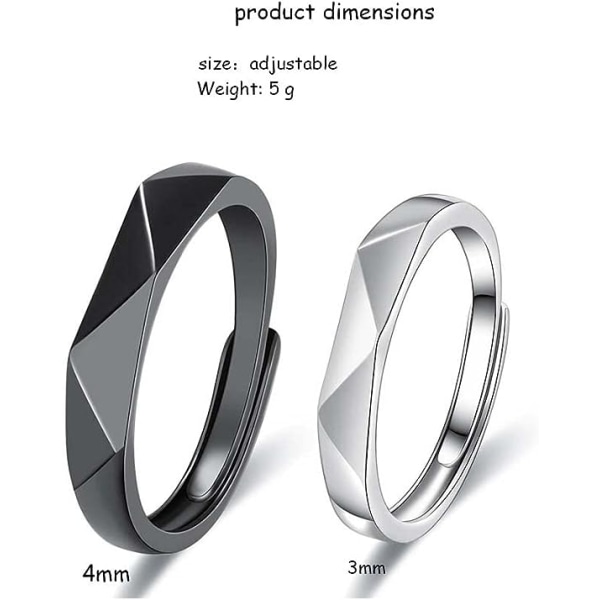 Statement Ring for Couples Bamboo Ring for Women Men Adjustable W