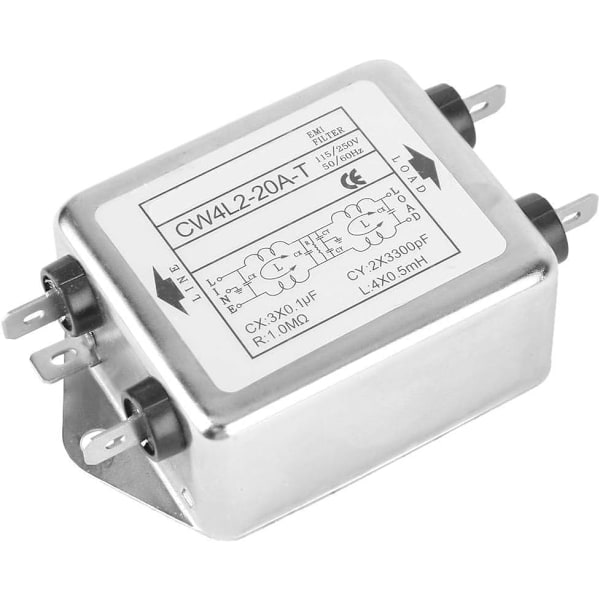 EMI-filter, støjundertrykker, strøm-EMI-filter CW4L2-20A-T 20A strømlednings-EMI-filter terminal