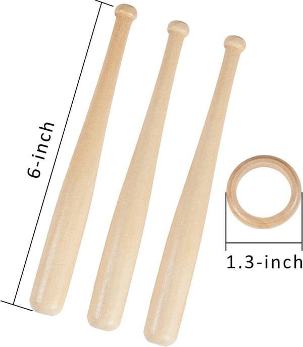 Træ baseball stand displayholder med mini baseballbat og