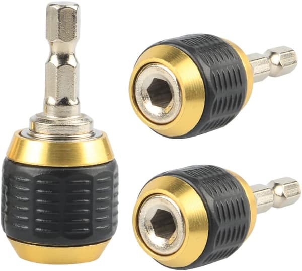 3 stk. 1/4\" Hex Skaft Universal Tilbagekørsel Borpatron Adapter Borbit Holder Hurtig Skift Kobling Connector Bor Tilbehør