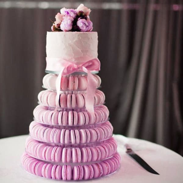 Macaron kakefat 6 lag plast rund kakefat