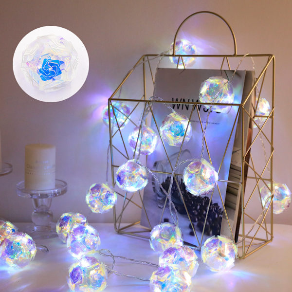 20 LED batteridrivna ljusslinga romantiska blommor ros fe-ljus