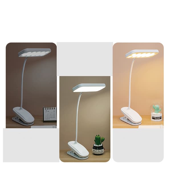 Klipslampe LED-leselampe USB oppladbar skrivebordslampe