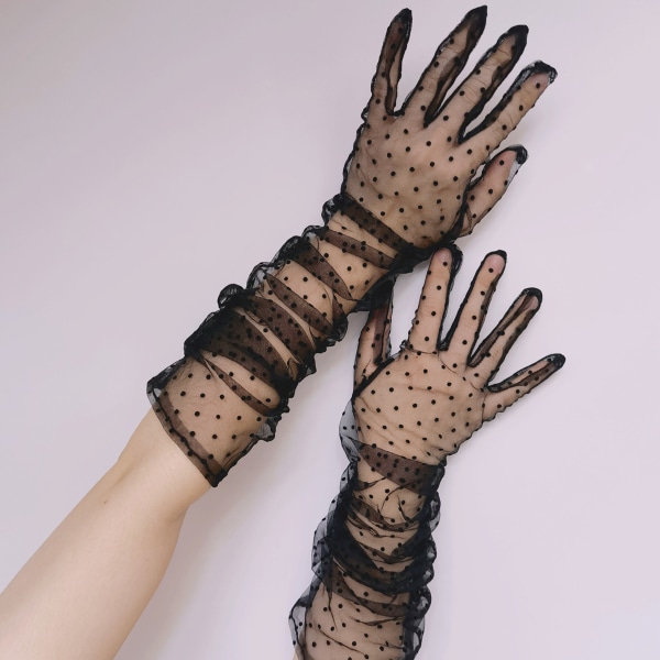 Mesh naisille - Opera Gloves Pitsikäsineet Pitkät tyllikäsineet