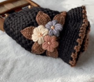 Fransk Tyk Kvinders Blomster Strikket-Ulden-Hætte Mode Beanie-Hætte Dame Hæklet-Spand-Hætte til Vinter