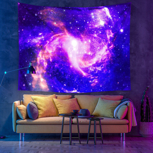 Tapestry UV-reaktiivinen galaksi avaruusseinävaate musta valo juliste