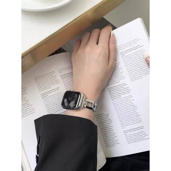 Metallband som är kompatibelt med Apple Watch 41 mm smalt rostfritt stål