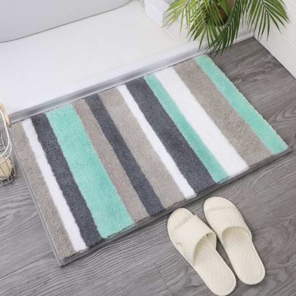 Mikrofiber badematte sklisikker absorberende baderomsdusjmatte maskinvaskbar gulvmatte (50X80cm, himmelblå)