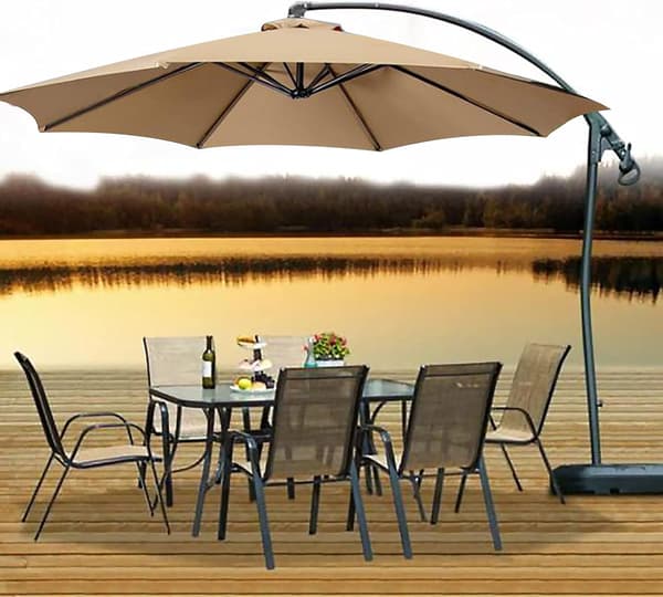 Parasol-erstatningsdeksel - 6 ribber - Diameter 2m - Vanntett - UV-beskyttelse - Erstatningsstoff - Grønn