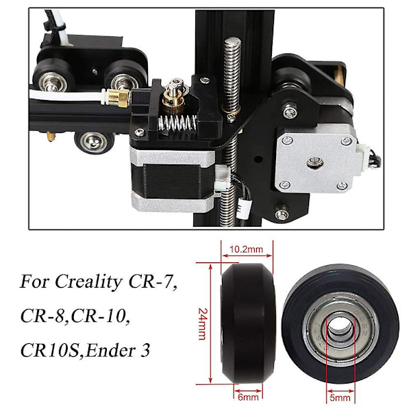 12 stk. 3d-printermodeller Remskive V-slot Pom Remskive til Cr-10, Cr-10