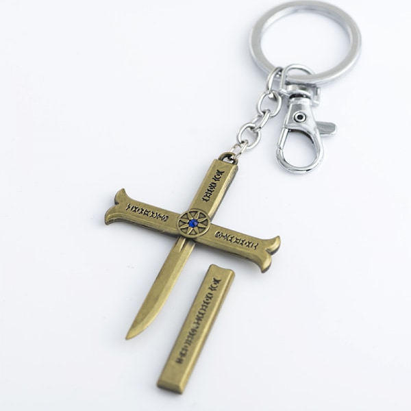Dracula Mihawk Hawk-Eye Sword Cross Keychain Pendant Cosplay -asusteet