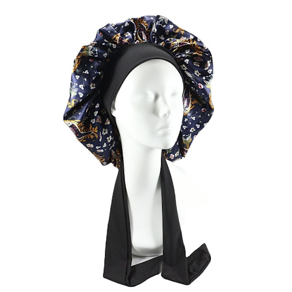 2 stycken elastiska band tryckta satin nattmössa Bowknot rund h