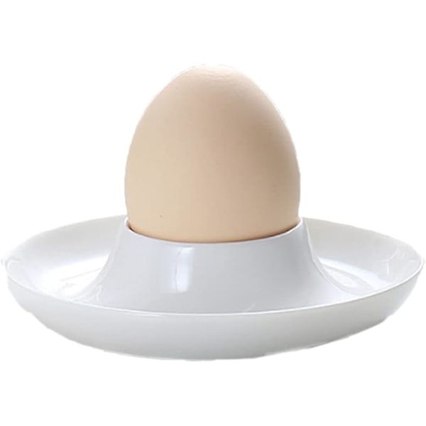 4 Stk. Porselen Eggkopp Eggeholder, Hvit Keramisk Eggkopp, Frokost Eggkoppbrett, Egnet for Hjemmekjøkken Restaurant Baking (Hvit)