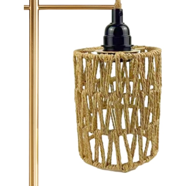 Set med 2 rottinglampskärmar, rottinglampskärmar, boho vävd rotting P