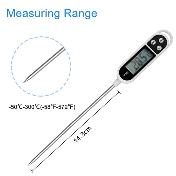 Kökstermometer med LCD-display Digital termometer med lång sond Hög precision, Direktavläsning Matlagningstermometer, för BBQ, Olja, Kött, Mat