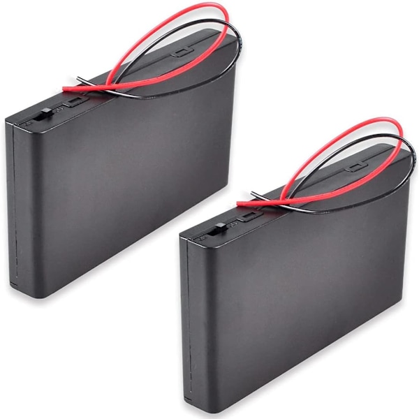 2st 12V 8xAA Batterihållare Plast Batteriförvaringslåda Fodral Lock På/Av-knapp med Kabelanslutningar