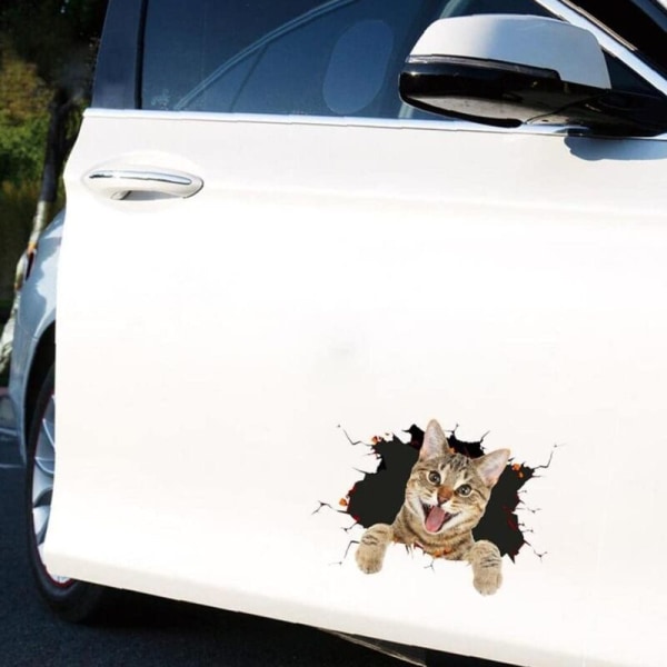 1 bit söt personlighet Cartoon Cat Car Sticker, 3D Stereo Kitte