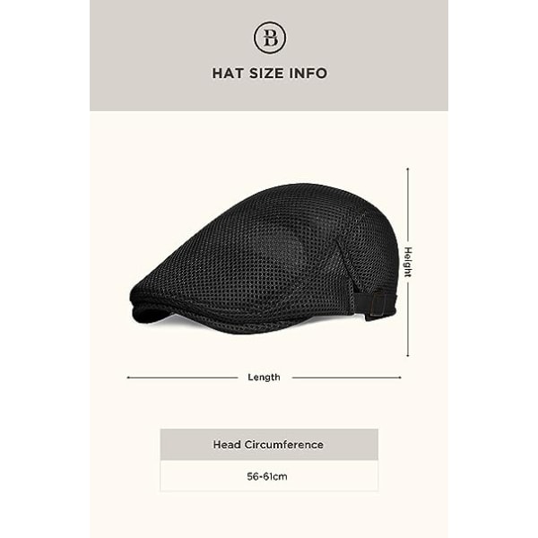 Beret Cap for Men Summer Mesh Breathable Drawstring Hat Newsboy F