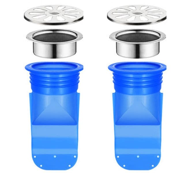 Justerbar backflödesförhindrare, 2-pack silikongolvbrunn, envägsventil för badrumsgolv VVS